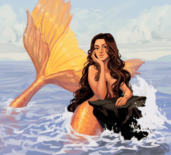 Single char. half-body w/ background