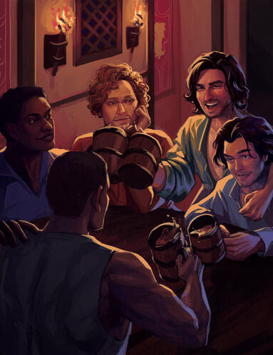 4.5 char. half-body w/background