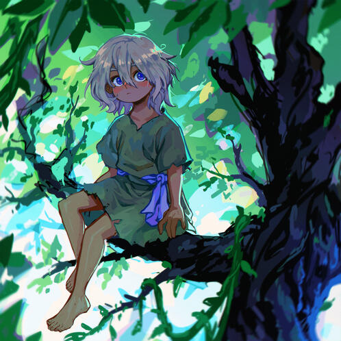 Single char. full-body w/ background