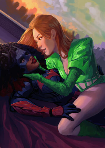 Two char. half-body w/bg