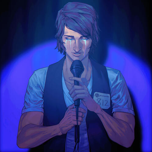 Single char. HB w/ shading &amp; simple BG