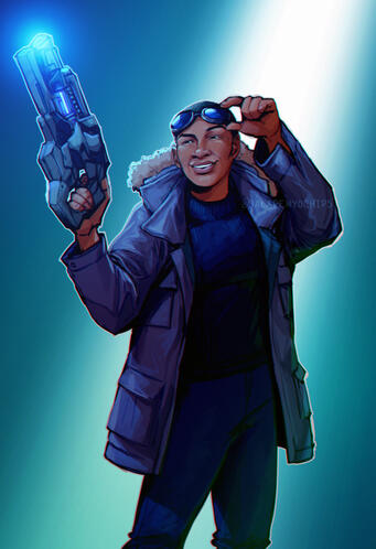 Single char. HB + additional (gun)