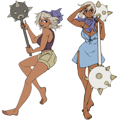 Two char. full-body + additional (weapons)